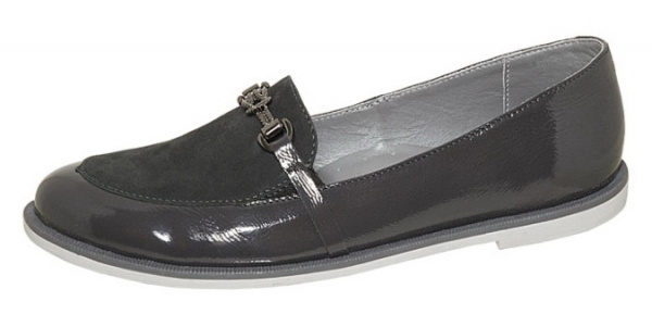 Туфли Лель лоферы для девочки т.серый М 4-1508 т.серый